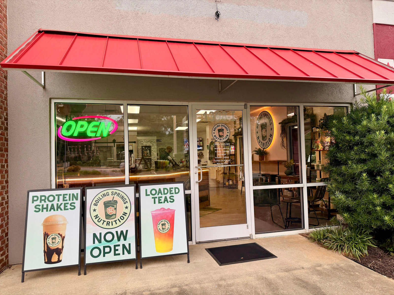 The real Boiling Springs Nutrition storefront in Boiling Springs, South Carolina